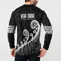 Kia Ora Maori Language Button Sweatshirt Te Reo Maori Koru Fern Art LT9 - Polynesian Pride