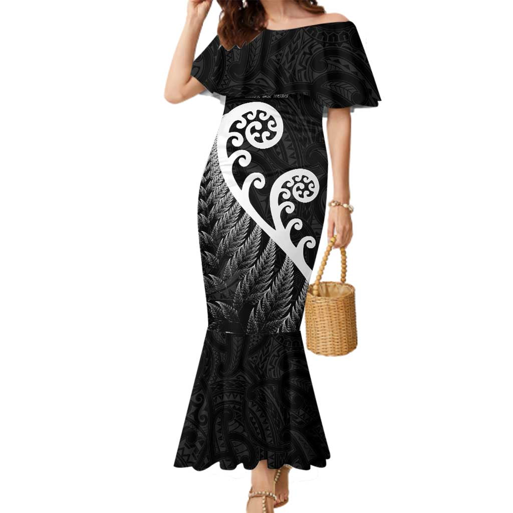 Kia Ora Maori Language Family Matching Mermaid Dress and Hawaiian Shirt Te Reo Maori Koru Fern Art
