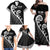 Kia Ora Maori Language Family Matching Off Shoulder Maxi Dress and Hawaiian Shirt Te Reo Maori Koru Fern Art