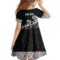 Kia Ora Maori Language Family Matching Off Shoulder Short Dress and Hawaiian Shirt Te Reo Maori Koru Fern Art