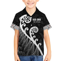 Kia Ora Maori Language Family Matching Tank Maxi Dress and Hawaiian Shirt Te Reo Maori Koru Fern Art