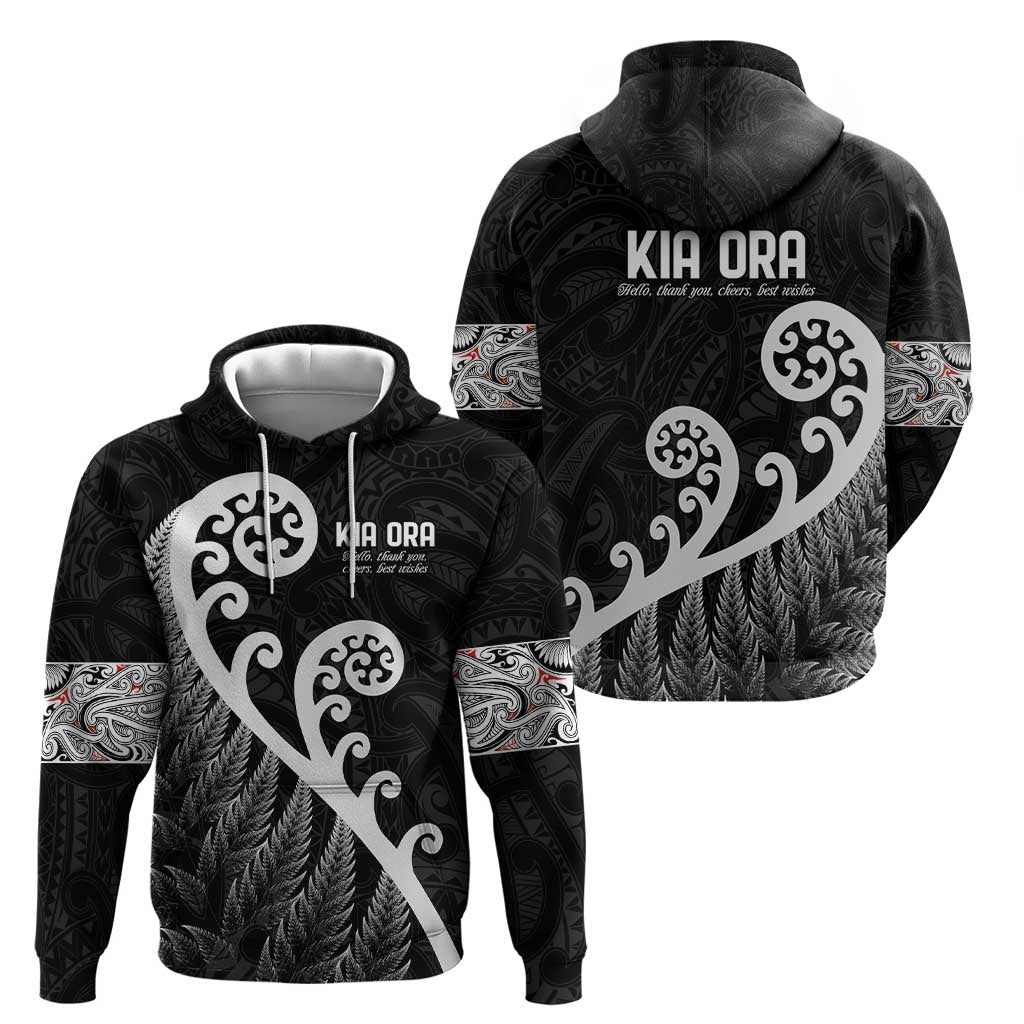 Kia Ora Maori Language Hoodie Te Reo Maori Koru Fern Art