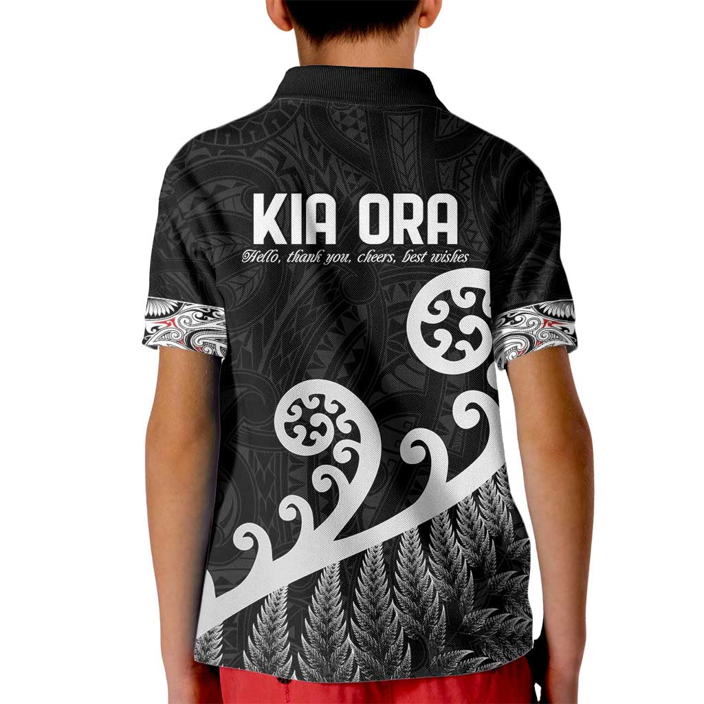 Kia Ora Maori Language Kid Polo Shirt Te Reo Maori Koru Fern Art