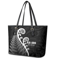 Kia Ora Maori Language Leather Tote Bag Te Reo Maori Koru Fern Art LT9 - Polynesian Pride