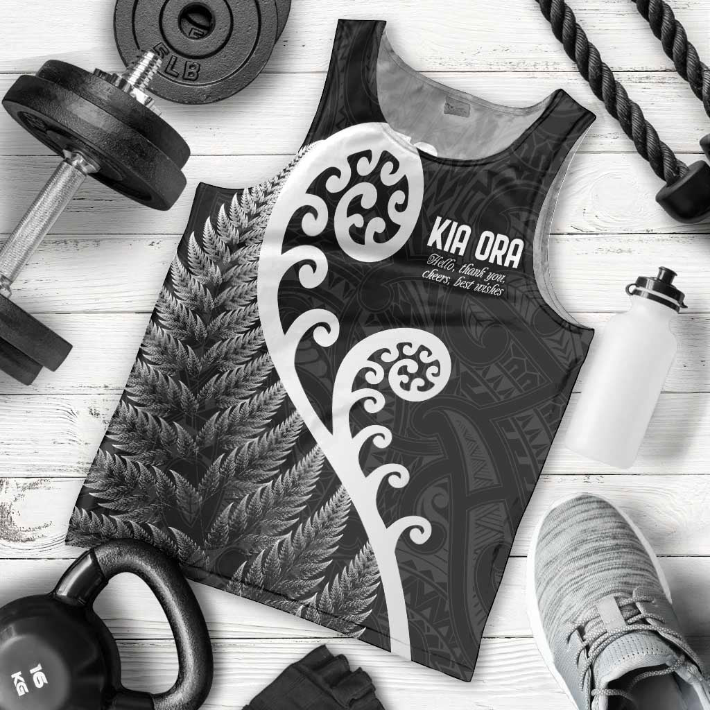Kia Ora Maori Language Men Tank Top Te Reo Maori Koru Fern Art LT9 - Polynesian Pride