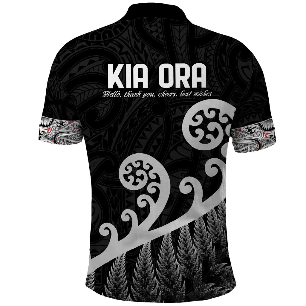 Kia Ora Maori Language Polo Shirt Te Reo Maori Koru Fern Art