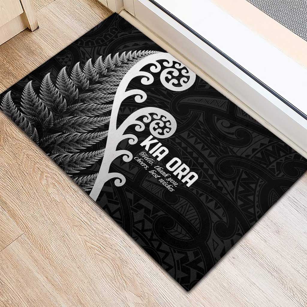 Kia Ora Maori Language Rubber Doormat Te Reo Maori Koru Fern Art