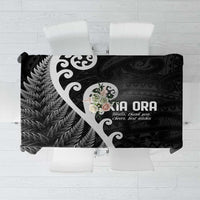 Kia Ora Maori Language Tablecloth Te Reo Maori Koru Fern Art LT9 Black - Polynesian Pride