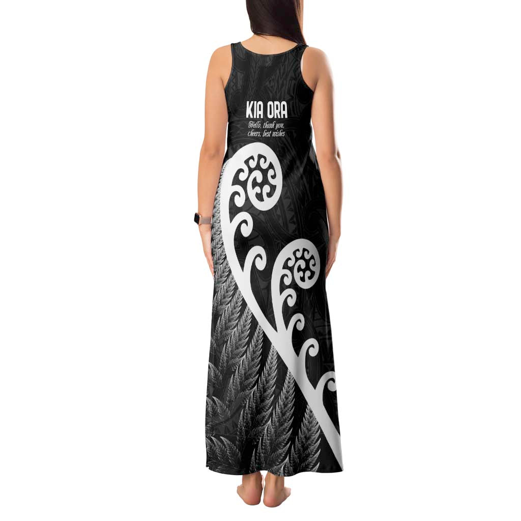 Kia Ora Maori Language Tank Maxi Dress Te Reo Maori Koru Fern Art LT9 - Polynesian Pride