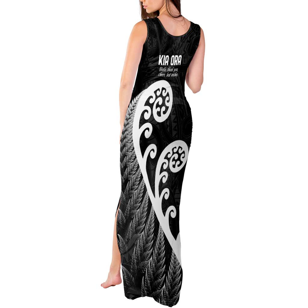Kia Ora Maori Language Tank Maxi Dress Te Reo Maori Koru Fern Art LT9 - Polynesian Pride