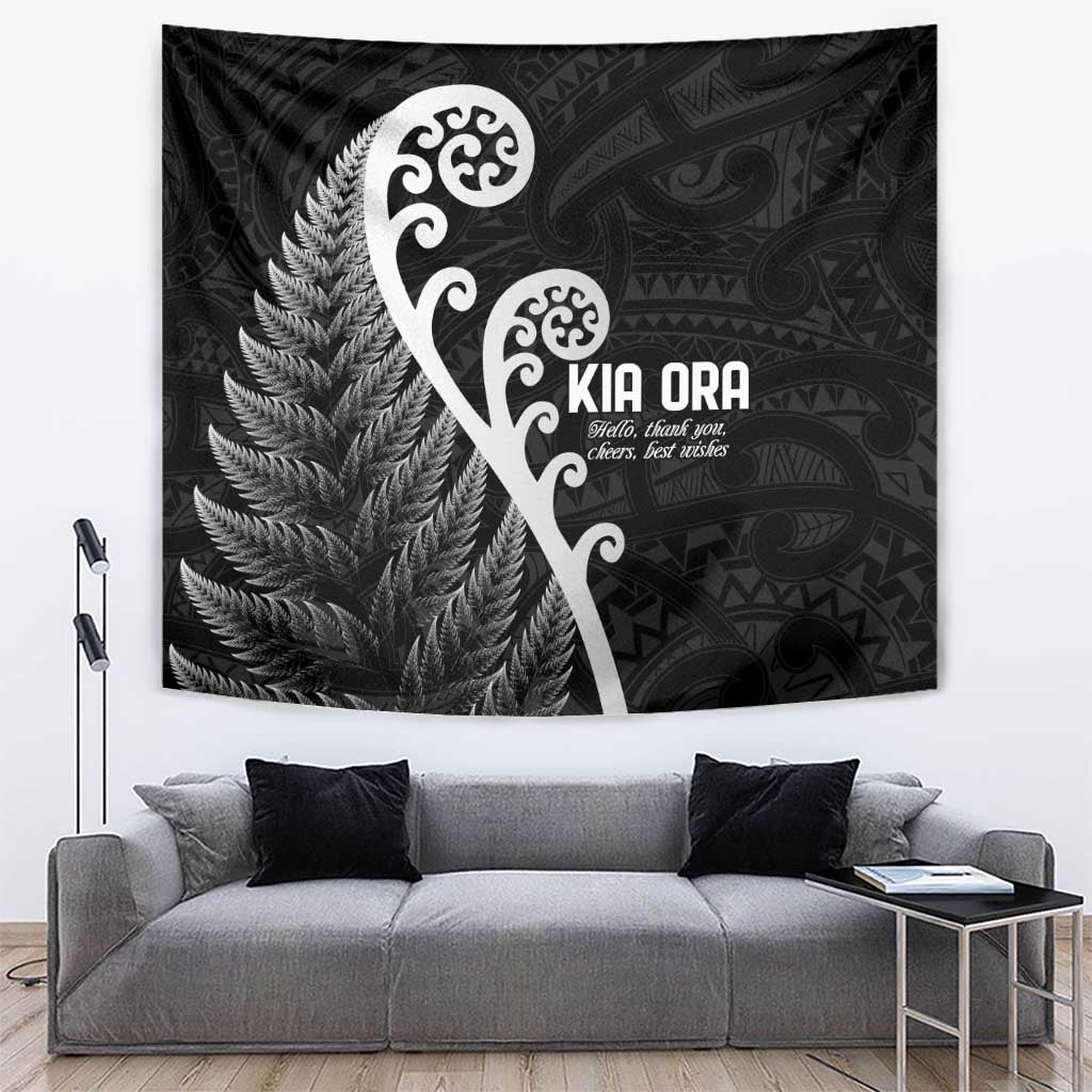 Kia Ora Maori Language Tapestry Te Reo Maori Koru Fern Art