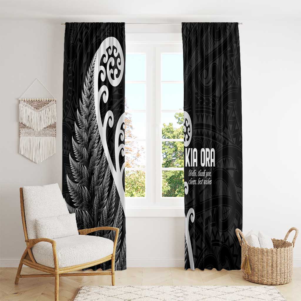 Kia Ora Maori Language Window Curtain Te Reo Maori Koru Fern Art LT9 - Polynesian Pride