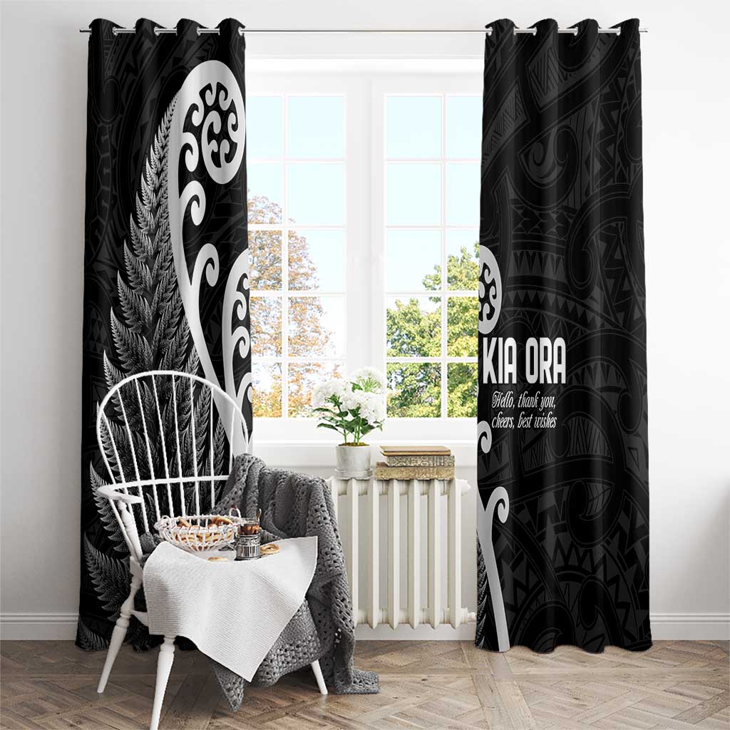 Kia Ora Maori Language Window Curtain Te Reo Maori Koru Fern Art LT9 - Polynesian Pride