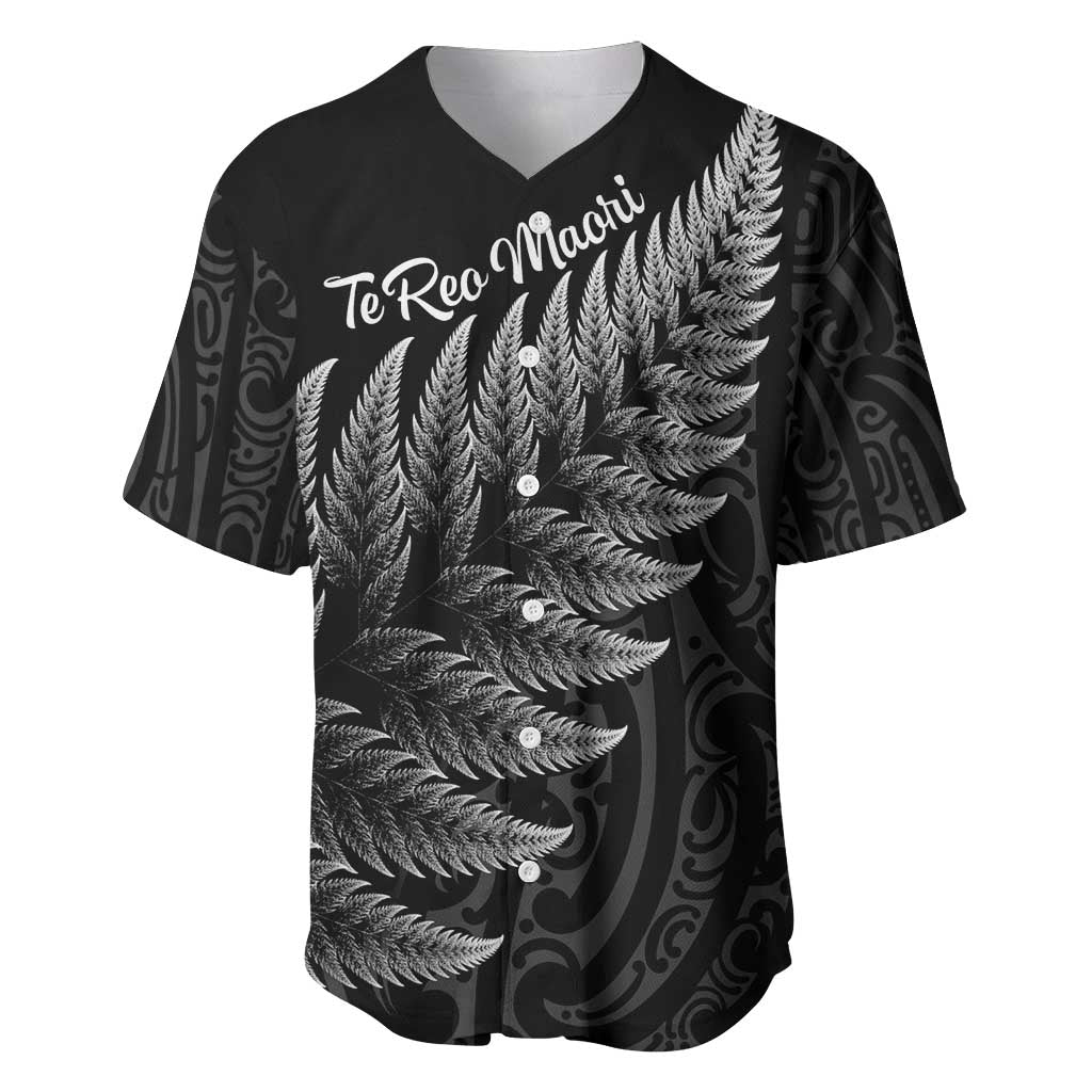 New Zealand Te Reo Māori Baseball Jersey Simple Black Fern