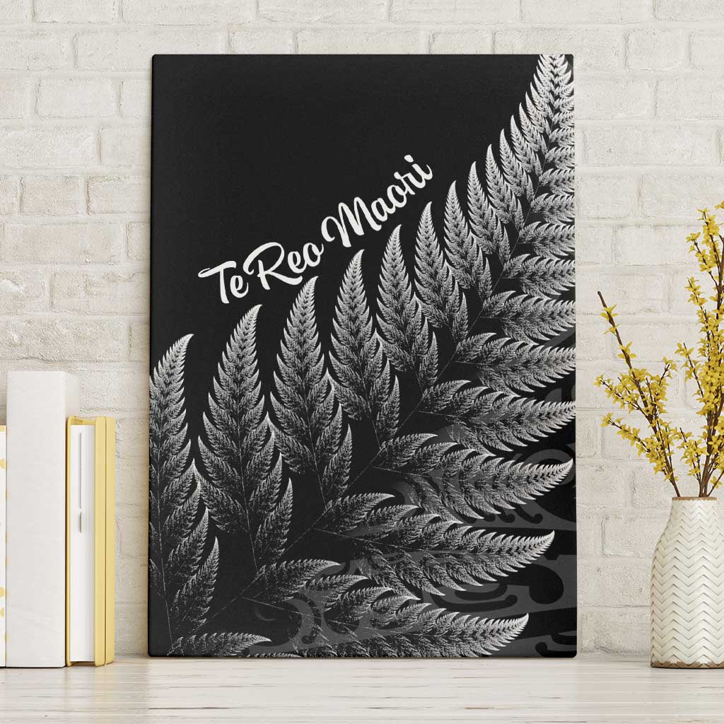 New Zealand Te Reo Mori Canvas Wall Art Simple Black Fern LT9 Without Frame Black - Polynesian Pride