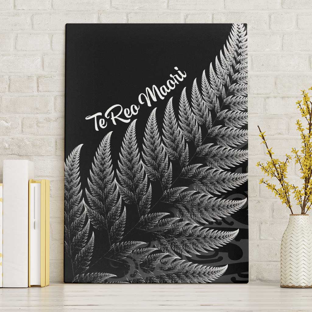 New Zealand Te Reo Māori Canvas Wall Art Simple Black Fern