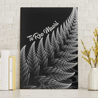 New Zealand Te Reo Mori Canvas Wall Art Simple Black Fern LT9 Without Frame Black - Polynesian Pride