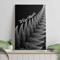 New Zealand Te Reo Mori Canvas Wall Art Simple Black Fern LT9 - Polynesian Pride