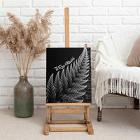 New Zealand Te Reo Mori Canvas Wall Art Simple Black Fern LT9 - Polynesian Pride