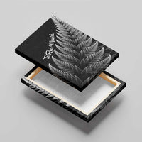 New Zealand Te Reo Mori Canvas Wall Art Simple Black Fern LT9 - Polynesian Pride