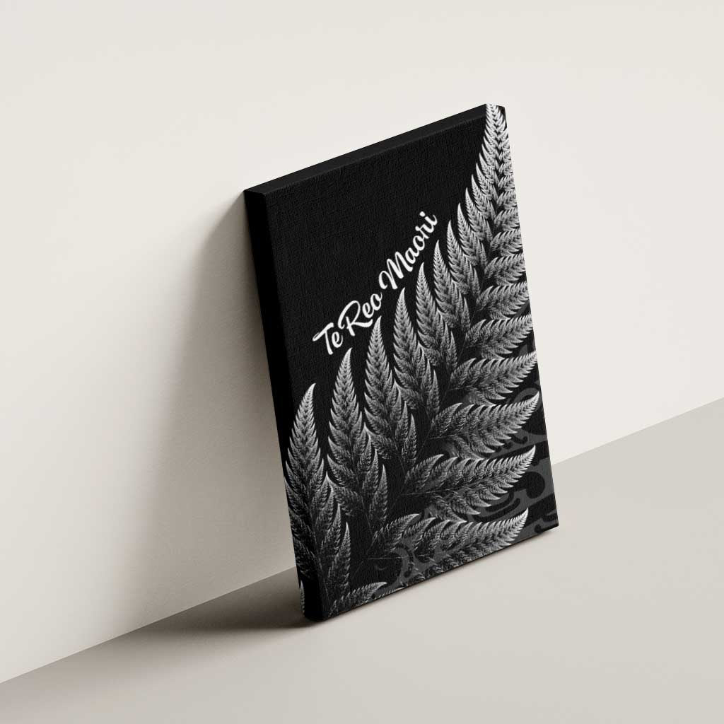 New Zealand Te Reo Mori Canvas Wall Art Simple Black Fern LT9 - Polynesian Pride