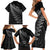 New Zealand Te Reo Māori Family Matching Short Sleeve Bodycon Dress and Hawaiian Shirt Simple Black Fern