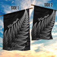 New Zealand Te Reo Mori Garden Flag Simple Black Fern LT9 - Polynesian Pride