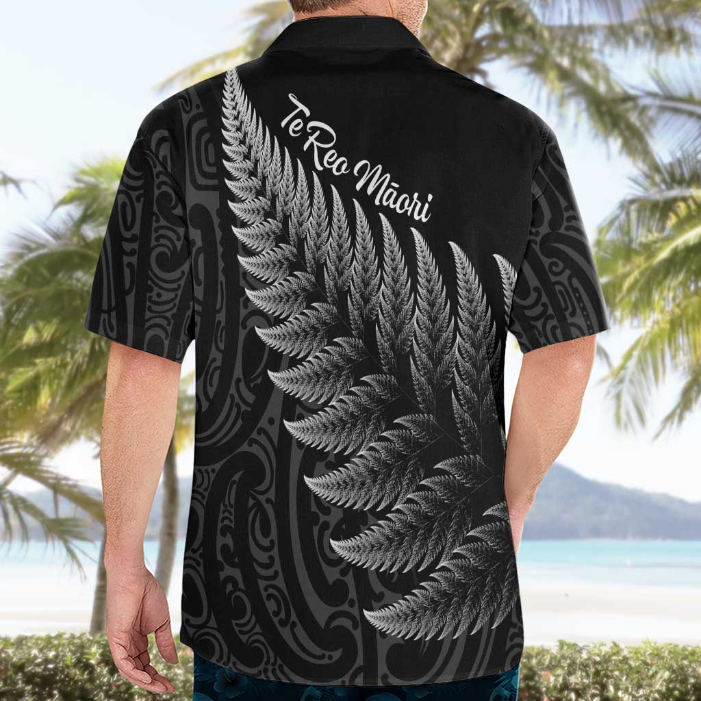 New Zealand Te Reo Mori Hawaiian Shirt Simple Black Fern LT9 - Polynesian Pride