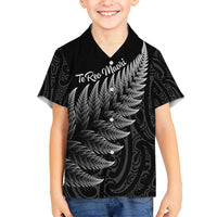 New Zealand Te Reo Mori Hawaiian Shirt Simple Black Fern LT9 - Polynesian Pride