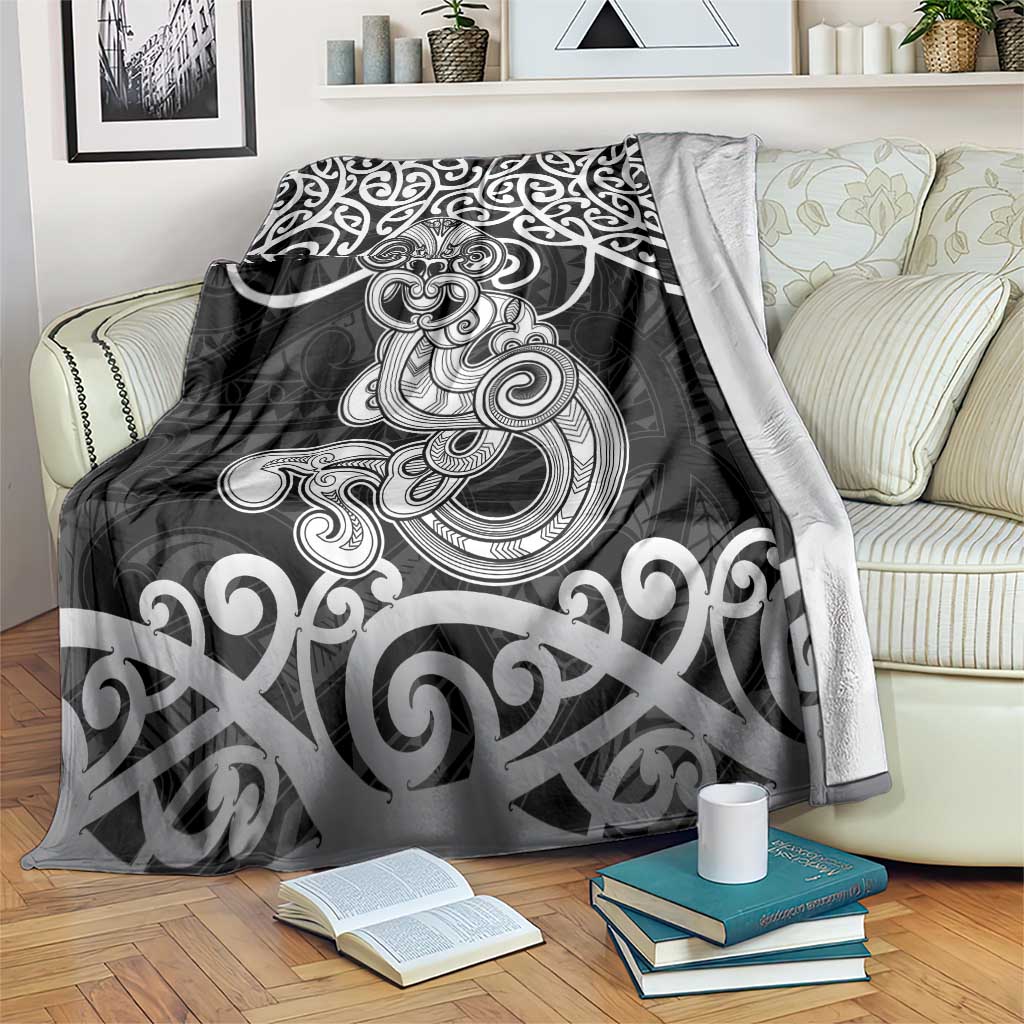 Te Reo Maori Tiki Inspired Art Blanket LT9 Black - Polynesian Pride