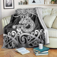 Te Reo Maori Tiki Inspired Art Blanket LT9 Black - Polynesian Pride