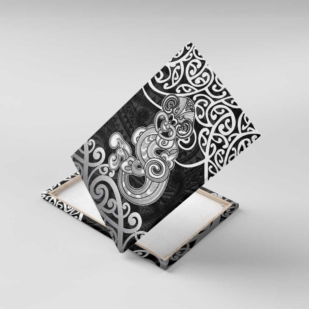 Te Reo Maori Tiki Inspired Art Canvas Wall Art LT9 With Frame Black - Polynesian Pride