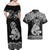 Te Reo Maori Tiki Inspired Art Couples Matching Off Shoulder Maxi Dress and Hawaiian Shirt