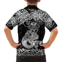 Te Reo Maori Tiki Inspired Art Family Matching Long Sleeve Bodycon Dress and Hawaiian Shirt LT9 - Polynesian Pride