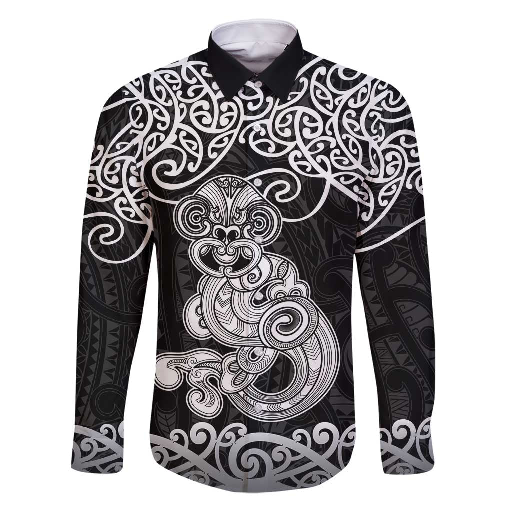 Te Reo Maori Tiki Inspired Art Family Matching Off Shoulder Maxi Dress and Hawaiian Shirt