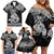 Te Reo Maori Tiki Inspired Art Family Matching Off Shoulder Short Dress and Hawaiian Shirt