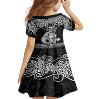 Te Reo Maori Tiki Inspired Art Family Matching Summer Maxi Dress and Hawaiian Shirt
