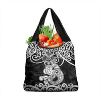 Te Reo Maori Tiki Inspired Art Grocery Bag LT9 1-pack One Size Black - Polynesian Pride