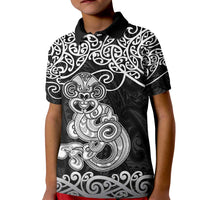 Te Reo Maori Tiki Inspired Art Kid Polo Shirt