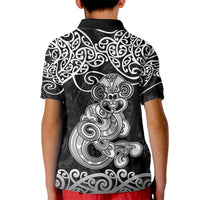 Te Reo Maori Tiki Inspired Art Kid Polo Shirt