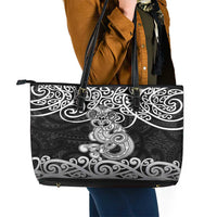Te Reo Maori Tiki Inspired Art Leather Tote Bag LT9 - Polynesian Pride