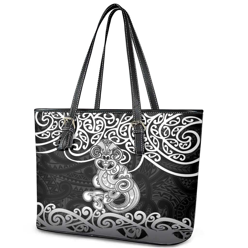 Te Reo Maori Tiki Inspired Art Leather Tote Bag LT9 - Polynesian Pride