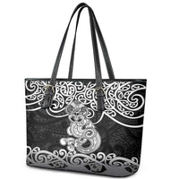 Te Reo Maori Tiki Inspired Art Leather Tote Bag LT9 - Polynesian Pride