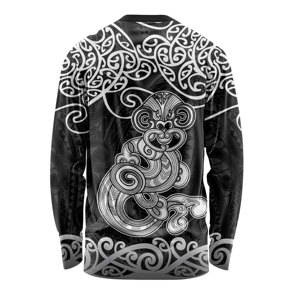 Te Reo Maori Tiki Inspired Art Long Sleeve Shirt