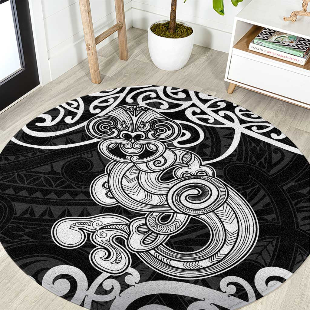 Te Reo Maori Tiki Inspired Art Round Carpet