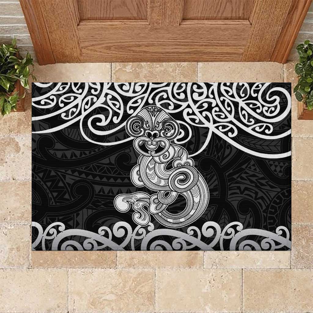 Te Reo Maori Tiki Inspired Art Rubber Doormat LT9 Black - Polynesian Pride