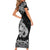 Te Reo Maori Tiki Inspired Art Short Sleeve Bodycon Dress