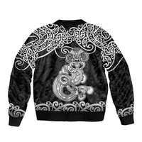 Te Reo Maori Tiki Inspired Art Sleeve Zip Bomber Jacket LT9 - Polynesian Pride