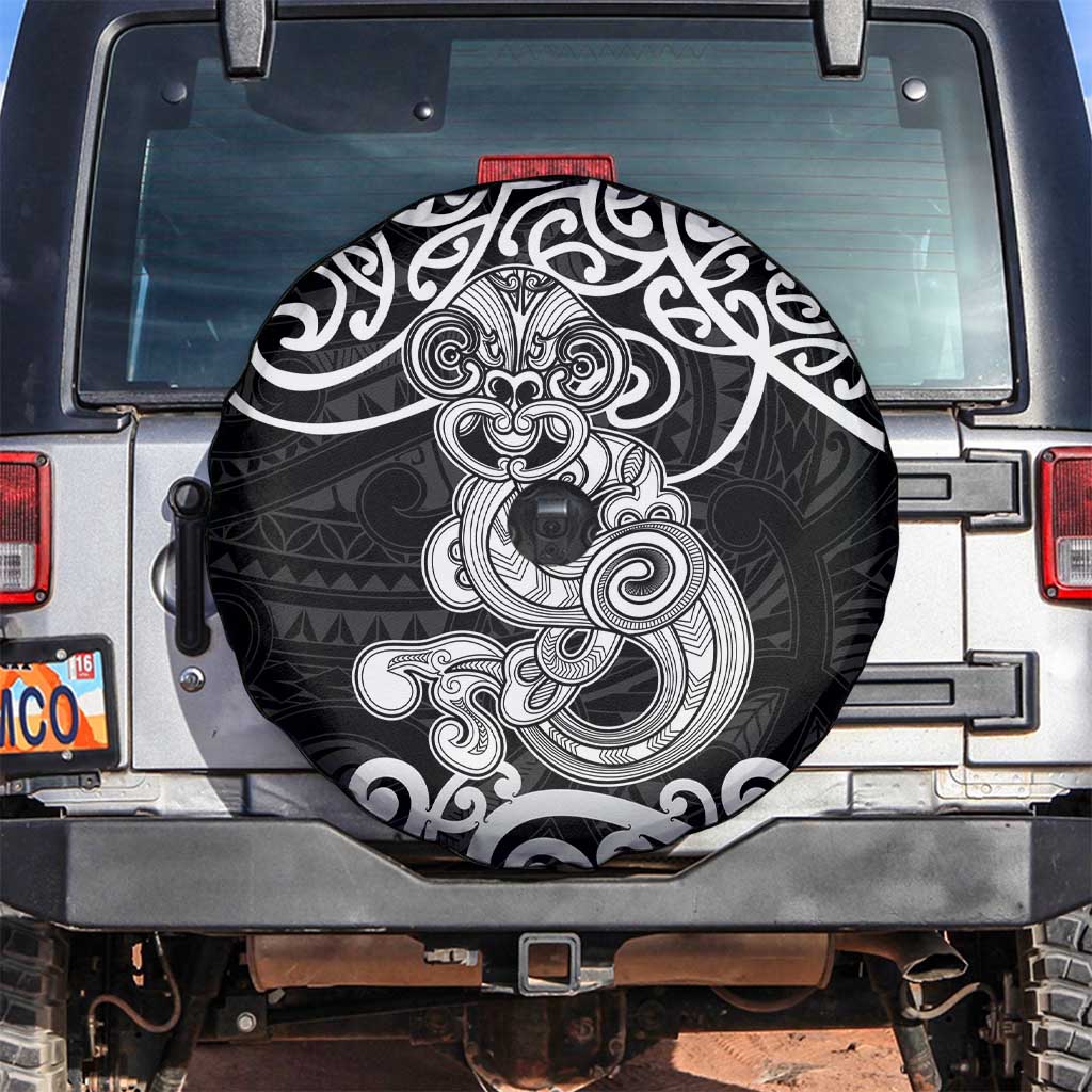 Te Reo Maori Tiki Inspired Art Spare Tire Cover LT9 Black - Polynesian Pride