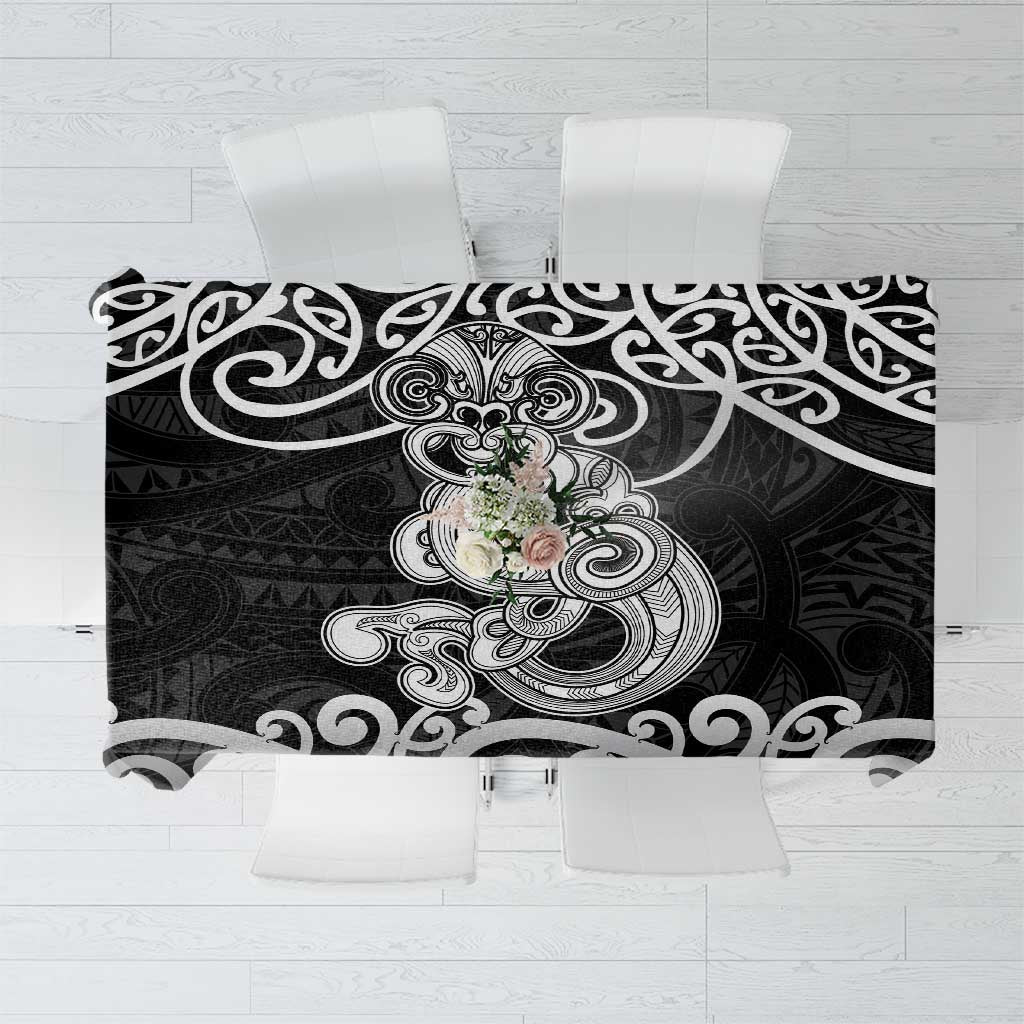 Te Reo Maori Tiki Inspired Art Tablecloth LT9 Black - Polynesian Pride
